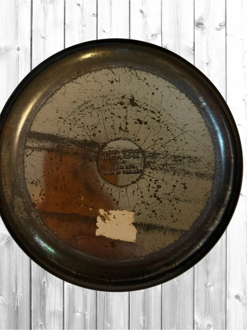 VTG:Daher 1950’s-1960’s Tin From England Crackle Finish/red & gold & gold knob